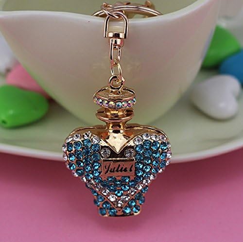 XmaSmile Perfume Bottle Style Crystal Key Chain Ring Keyring Keychain Fob Holder Bag Handbag Hook