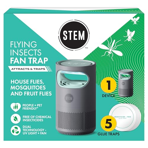 STEM Flying Insect Indoor Fan Trap, UV Light, 1 Device + 5
