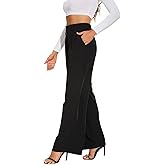 FIMARSTED Womens Wide Leg Pants High Waisted Stretchy Fall Winter Business Casual Comfy Trousers with Pockets