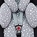 JYOKO Kids Reducer Cushion Infant Head & Baby Body Support Antiallergic 100% Cotton (Head, Body and Back Support, White Star) 3 Parts