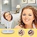 NEWQIBEAUTY Lighted Makeup Mirror Motion Sensor with 30 LED Lights,Rechargeable 360 Degree Rotation Infrared Induction 7X Magnifying Vanity Mirror