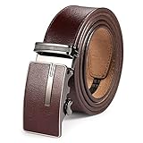 Vbiger Fashionable Embossed Genuine Leather Belt with Automatic Buckle (one size, Coffee)
