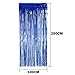 4 Pack Foil Curtains Metallic Fringe Curtains Shimmer Curtain for Birthday Wedding Disco Party Decorations (Blue)