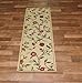 HomeAccess New Garden Ivory Floral Design Rubber Backed Non-Slip Runner Rug Carpet 2' x 5'