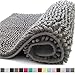 KANGAROO Bathroom Rugs, Chenille Soft Absorbent Bath Rug, Shaggy Shower Mat, Quick Dry Machine Wash Bathmat, Plush Carpet Mats for Tub, Bathtub and Room Home Decor Accessories, 36x24, Light Gray