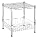 Whitmor Supreme Stacking Shelf with Basket - Adjustable Home Organizer - Chrome