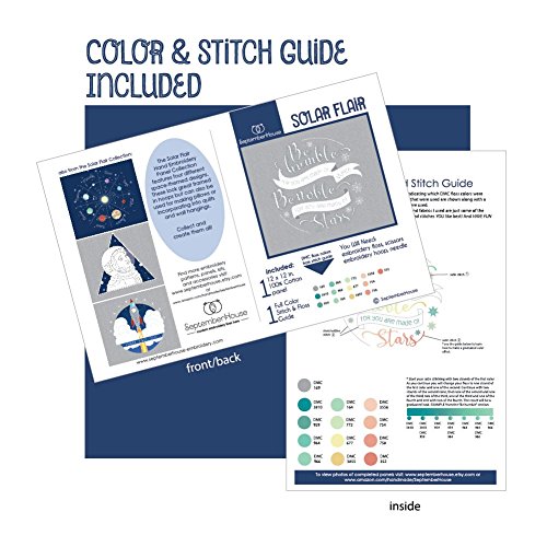 Modern Embroidery Kit, Made of Stars Quotation hand embroidery panel pre-printed fabric for hand embroidery Space embroidery pattern