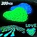 200 Pcs Glow Rocks Outdoor - Glow in the Dark Pebbles for Walkways and Decor in Bule & Green, Glowing Resin DIY Decorative Rocks for Driveway/Pathway/Flower Bed/Garden/Fish Tank/Aquarium/Landscape