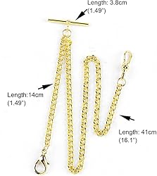 Pocket Watch Chain Albert T-Bar Chain Antique T