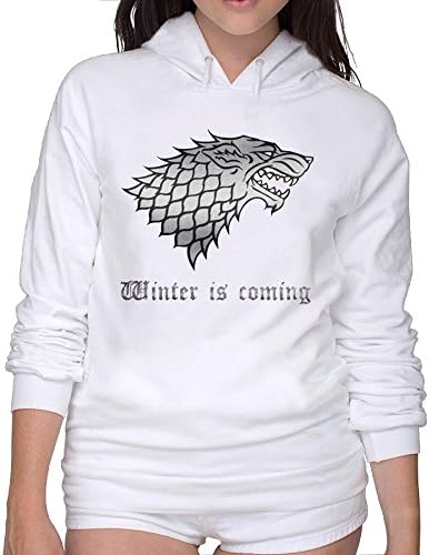 Winter Is Coming Wolf Contrast Hoodie Sweatshirt Teeshirts Comfortable