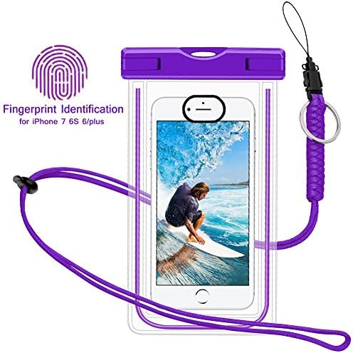 Waterproof Phone Case, Universal Dry Pouch Outdoor Cell Phone Floating Bag with Straps for iphone 7 6s 6 Plus, Samsung Galaxy S8 S7 S6 Edge Note 5 4 3, HTC One M8, LG, G5, Huawei, Sony, etc (Purple)
