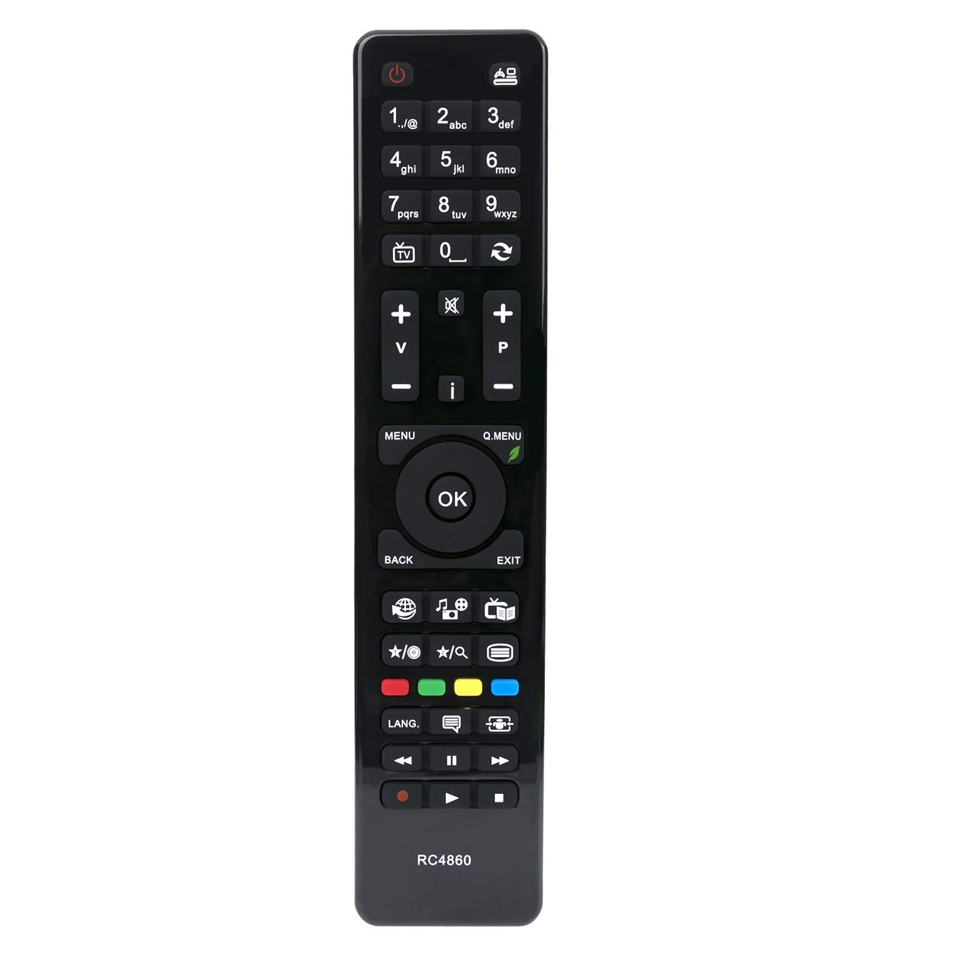 VINABTY RC4860 Replacement Remote Control Fit for Hitachi TV 24HXC05 24HXJ15UB 28HXT15U 28HYC05 32HXC01UB 32HXC41 32HXC55 32HXT06 32HXT16UA 32HXT56 32HYC01 32HYC41 32HYC45 42HZT66 50HXC46 50HZT66