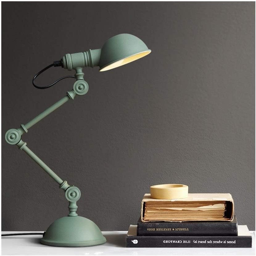 Table lamp Designer lamp Desk Office Bedside Table Bedside Cabinet Reading Study Work Light Tomons Multi-Swing arm Lamp (Color : Green)