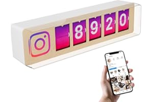 Smiirl - Instagram Follower Counter - Physical Device Connected to Your Business Social Networks in Real Time - Interactive Display - Awareness and Loyalty Booster - Wi-Fi & Hotspot (Purple, 5 Digits)