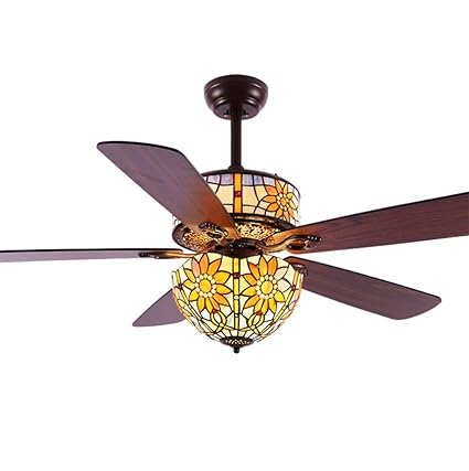 Amazon Com Ruiyeye 52 Inch European Fan Chandelier Tiffany Style