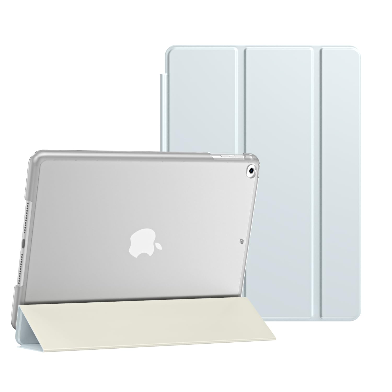 Smart Magnetic Stand Cover For Apple iPad Air 1 Air 2 9.7 iPad 5th Generation 2017 and iPad 6th Generation 2018 (Silver)