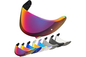 YMTSGEQ Neotec 2 Helmet Visor Replacement.CNS-3 Motorcycle Helmet Shield UV Protection Compatible with Neotec 2 (Revo Rose Red)