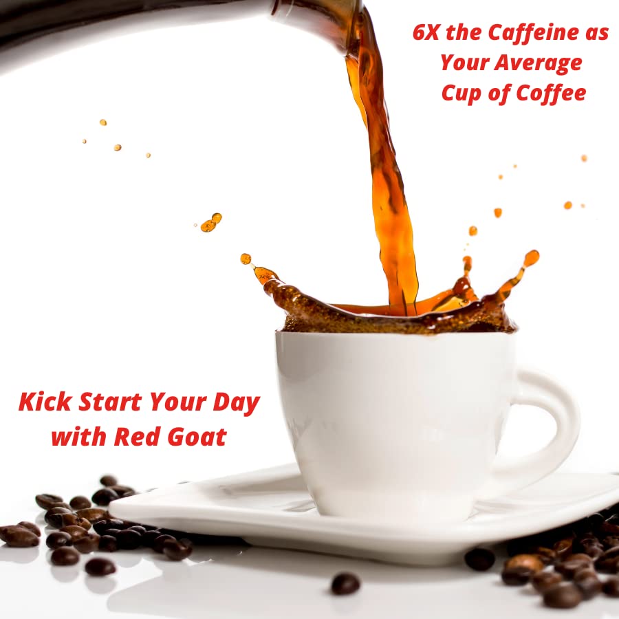 The Red Goat Ground Coffee Beans [16 OZ] HighestCaffeine on the Market 1 Cup = 6 Average