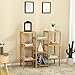 SONGMICS Bamboo Plant Stand, Bathroom Storage Rack, Customizable Flower Pots Holder, Multi-Purpose Display Rack, for Living Room, Balcony, Natural UBCB93Y