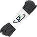 Paracord Planet Genuine Type III 550lb Paracord – Nylon Cord in Solid, Multi, and Reflective Colors – Black (50 ft)