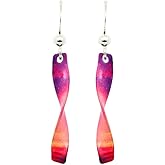 Pink Sunset Twist Earrings by d'ears Non-Tarnish Sterling Silver French Hook Ear Wire