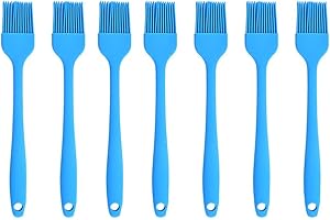 JYYHSF Silicone brush， BBQ/Pastry Basting Brushes,Silicone Cooking Grill Barbecue Baking Pastry Oil/Honey/Sauce Brush (7 PCS,blue)