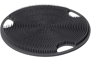 Boie USA Flat Body Scrubber - Hygienic, Exfoliating Loofah Alternative - Feels Like Silicone Scrubber Gentle on Sensitive Skin, Hypoallergenic, BPA- & Latex-Free, Made in The USA (Charcoal)