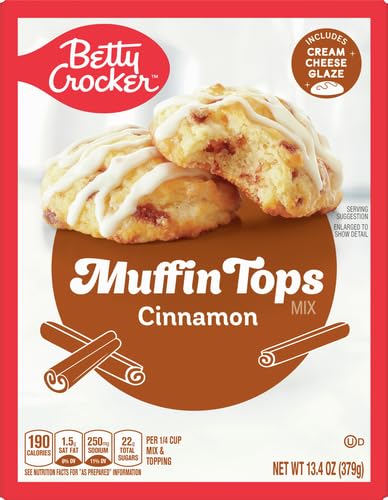 BETTY CROCKER MUFFIN TOPS MIX, CINNAMON, WITH TOPPING, 13.4 OZ