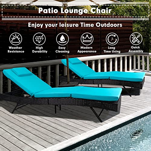 Oakmont Outdoor Chaise Lounge Patio Lounge Chair Wicker Adjustable Back