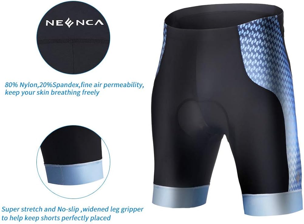NEENCA Men's Bike Cycling Shorts with 4D Sponge Gel Padded, Cycling Underwear Pants, Bicycle Riding Tights, Breathable: Clothing