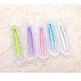 HUELE Portable Contact Lens Stick Tool Case Set (Inserter/Remover+Tweezer with Soft Tip) , 5 Set