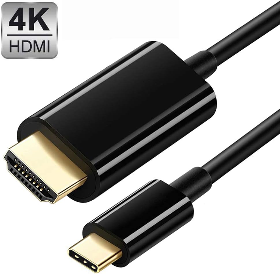 USB C to HDMI Cable Adapter[4K@60Hz], USB 3.1 Type C to HDMI Cable Accessories for MacBook Pro 2019/2018, MacBook Air, iPad Pro, Surface Book, Samsung S10/S9 and More USB C Devices-[Black-6ft/1.8M]