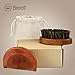Breett Beard Wooden Comb Kit and Boar Bristles Beard Brush for Men Beard and Mustache