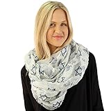 Hanukkah Star of David Dreidels Menorahs Soft Light Loop Infinity Scarf White