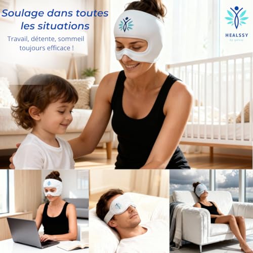 2-in-1 Premium Therapeutic Hot / Cold Migraine Mask - MigraGel, Cap + Detachable Mask (Eye Opening) • Relieves Migraines, Headaches & Eye Fatigue