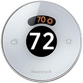 Honeywell Lyric Round Wi-Fi Thermostat, Up to 3 Heat/2 Cool Heat Pumps and Up to 2 Heat/2 Cool Conventional Systems
