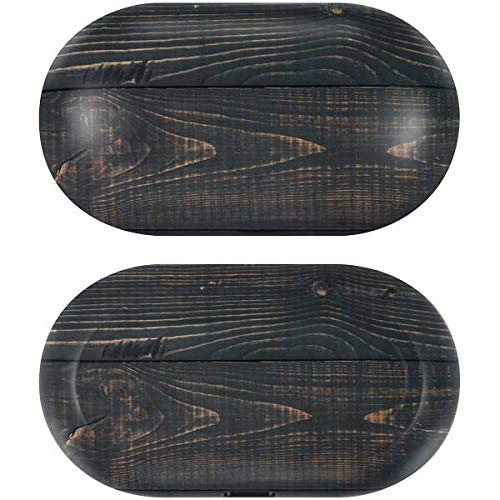 Skinit Black Painted Wood Galaxy Buds Skin - Wood Audio Decal - Ultra Thin, Lightweight Vinyl Decal Protection