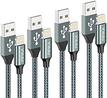 PIPIKA iPhone Ladekabel,[4pack 0.5M 1.2M 1.8M 3M] Lightning Kabel Nylon iPhone Kabel USB Ladekabel für iPhone 11, XS, XS...