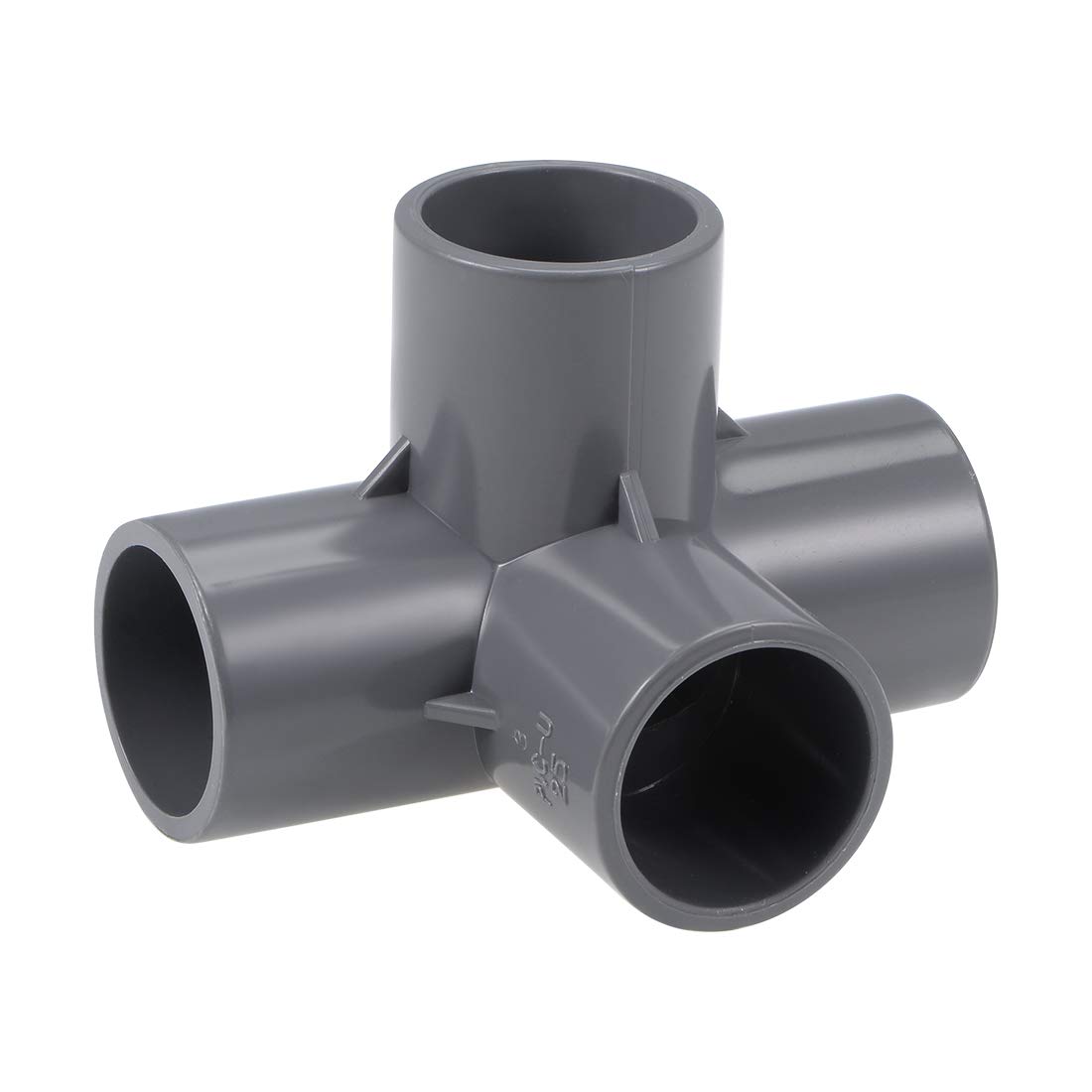sourcing map 4 Way 25mm Tee PVC Fitting Elbow - PVC Furniture - PVC Elbow Fittings Gray 10Pcs