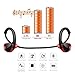 Wireless Sports Earbuds,Sports Bluetooth Earphones V 4.1 Bluetooth Headphones w/ Mic IPX7 Waterproof HD Stereo Sweatproof Earbuds for Running Gym Exercise Hands-free 10 Hour Battery (Black Red)