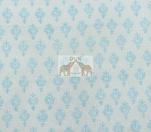 Block Print Fabric Indian Cotton Printed Fabric Soft Voile Whight Fabric Indian Designer Jaipuri Fabric