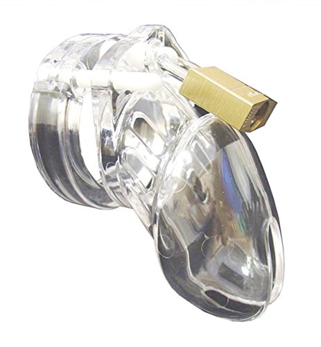 Chastity Device, Premium Quality Lightweight Clear Resin with Lock 5 Different Sizes Male Briefs