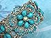 Alilang Vintage Inspired Flower Dragonfly Blue Bangle Cuff Bracelet