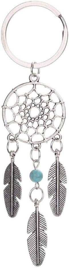 Sikye Rhinestone Keychain, Dreamcatcher Feather Tassel Keychain Bag Handbag Ring Car Key Pendant for Women Girls (Green)