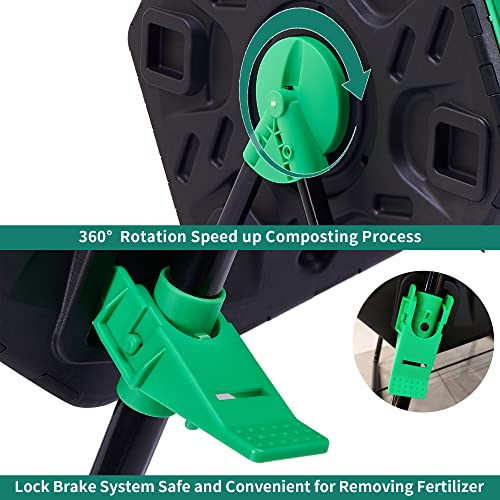 YITAHOME Dual Chamber Compost Tumbler, 37 Gallon Outdoor Compost Bin