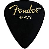 Fender Classic Celluloid Guitar Picks 351 Shape, Guitar Accessories, Black, Heavy, 144-Pack