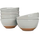 Mora Ceramic Small Dessert Bowls - 16oz, Set of 6 - Microwave, Oven and Dishwasher Safe, For Rice, Ice Cream, Soup, Snacks, Cereal, Chili, Side Dishes etc - Microwavable Kitchen Bowl, Earl Grey