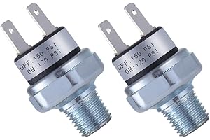 FANWAYER Pressure Switch 120-150 PSI Air Compressor Pressure Switch 1/4"-18 NPT Air Pessure Switch 24V 12V Pressure Switch Air Tank High 150PSI Pressure Switch 120PSI Pressure Controller
