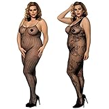 LOVELYBOBO 2 Pack Womens Plus Size Fishnet
