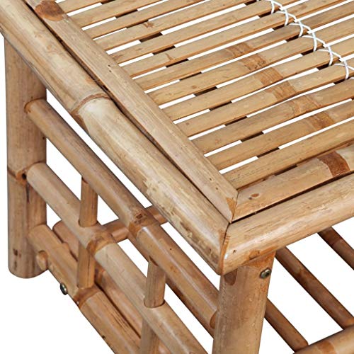 Tidyard Gartenmöbel Bambus Gartengarnitur Sitzgruppe Sessel Bank Tisch Sitzgarnitur Garten Set 3 Stühle 1 Tisch – Bild 7